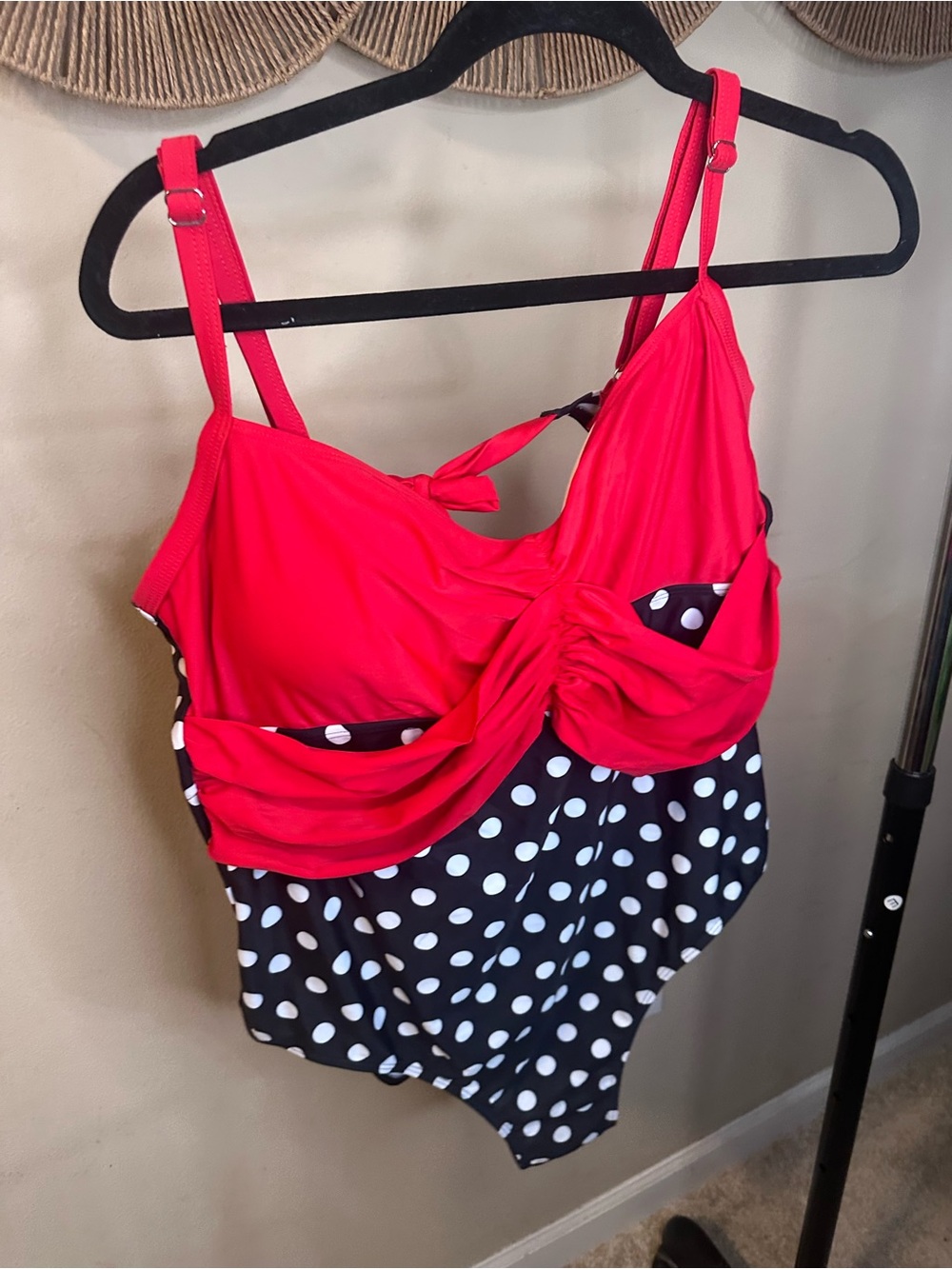 Red & Black Polka Dot One-Piece Swimsuit
